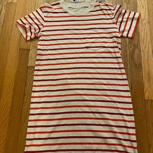 Red Stripe Madewell Tshirt Dress